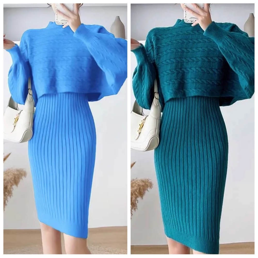 Handmade Luxury Soft Sweater Dress Set - Picture 2 of 14